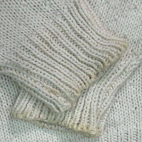 Vintage Bechamel White Christmas Sweater Red Bow Holly Lace Collar - Size Large - Picture 7 of 7